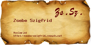 Zsebe Szigfrid névjegykártya